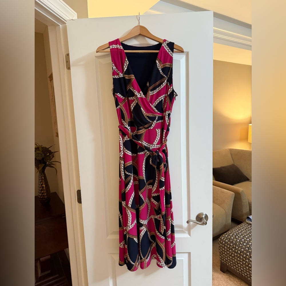 Ralph Lauren Pink and Black Sleeveless Dress